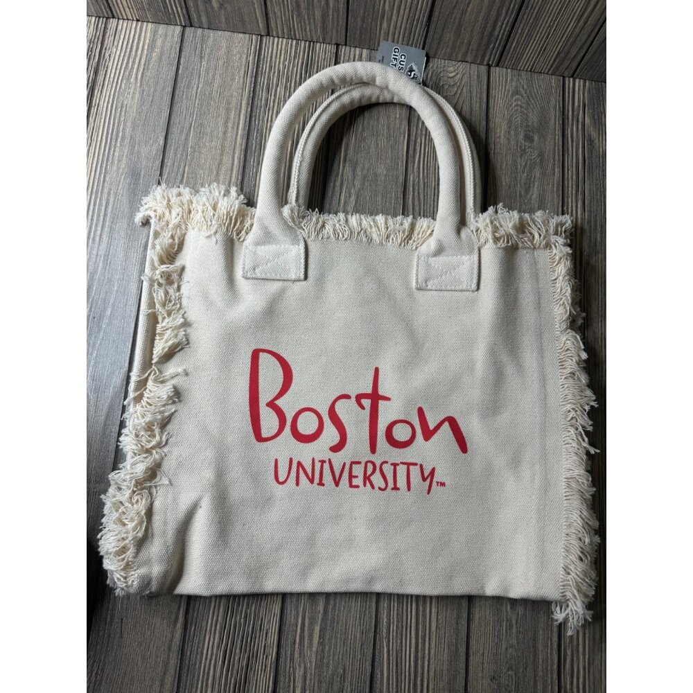 Boston University Tote Bag With Fringe By Spirit Products Ltd